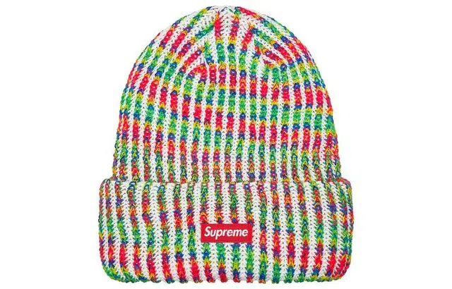 Supreme Week 18 Rainbow Knit Loose Gauge Beanie