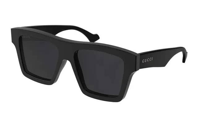 GUCCI Oversized Black Sunglasses Dark Gray Lenses