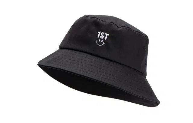 白卷 字母刺绣 开心笑脸 棉 渔夫帽 男女同款情侣款