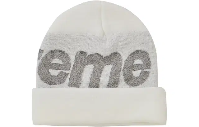 Supreme Supreme FW18 Big Logo Beanie White 3M logo