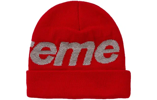 Supreme FW18 Big Logo Beanie Red 3Mlogo