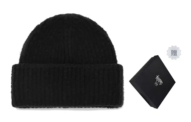 肯默针织帽纯色毛线帽子冷帽 男女同款 黑色 橘色