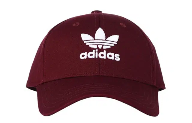 adidas Originals Logo Embroidered Baseball Cap Burgundy