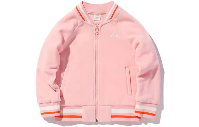 李宁儿童 非鞋 满印拼色三合一连帽冲锋衣 儿童款 粉色