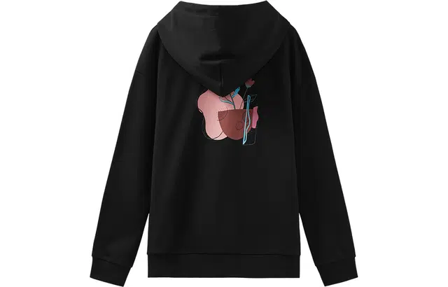 艾莱依 卡通花卉长袖连帽卫衣 女款