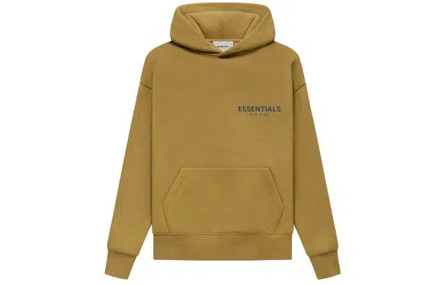 Fear of God Essentials FW21 Kids Pullover Hoodie Amber Logo