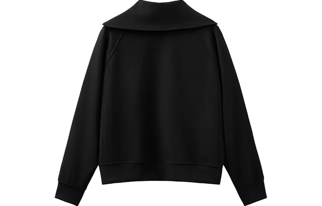 艾莱依 纯色翻领半拉链长袖无帽卫衣外套 女款