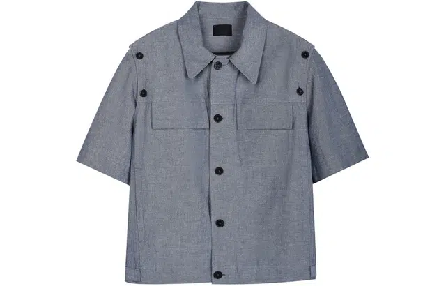 速写 变形记 复古工装短袖衬衫 男女同款