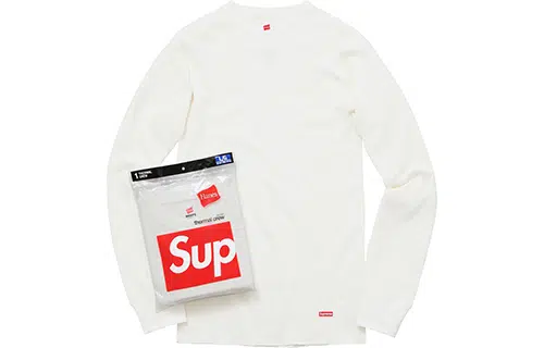 Supreme FW18 Hanes Thermal Crew (1 Pack) Natural