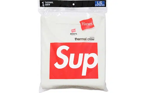Supreme FW18 Hanes Thermal Crew (1 Pack) Natural