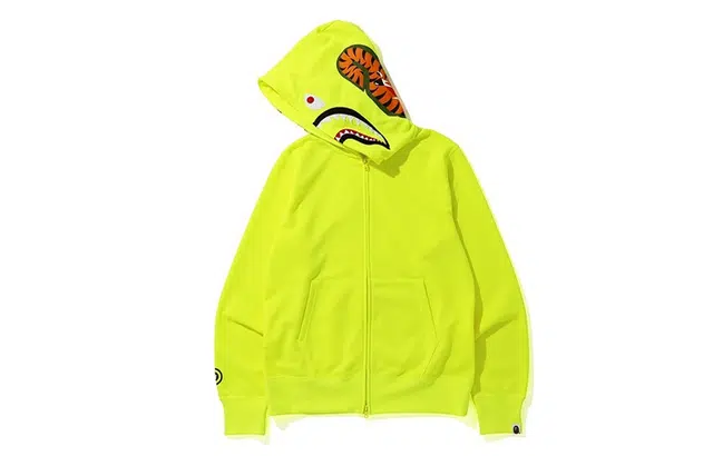 A BATHING APE Neon Shark Full Zip Hoodie