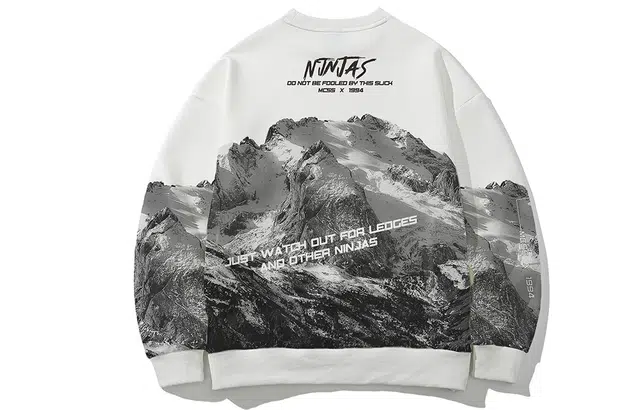 木村三社 数码印花圆领宽松卫衣 男女同款