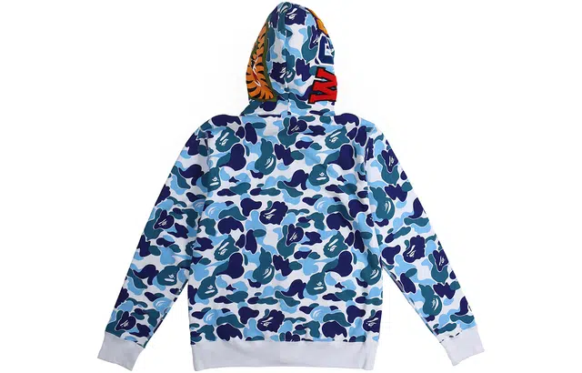A BATHING APE BAPE Abc Camo Shark Hoodie Blue