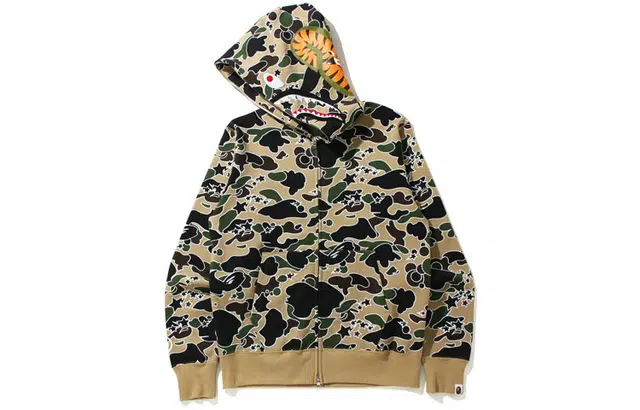 A BATHING APE Sta Camo Shark Zip Hoodie
