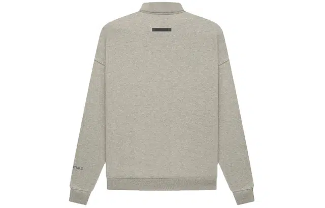 Fear of God Essentials FW21 Pullover Mockneck Dark Heather Oatmeal Logo