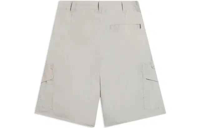 中国李宁 纯色口袋宽松休闲短裤 男款 灰色