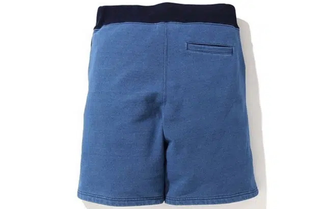 BAPE Indigo Tiger Shark Sweat Shorts
