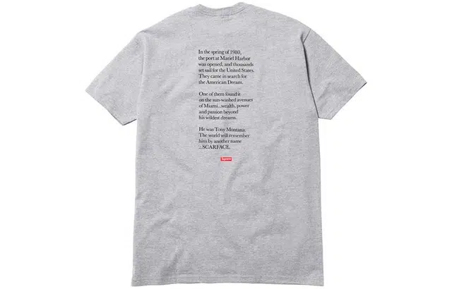 Supreme FW17 x Scarface Split Tee Heather Grey T