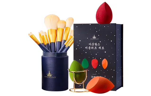 尔木萄 星空美妆蛋+星动化妆旅行套刷化妆工具 柔软亲肤