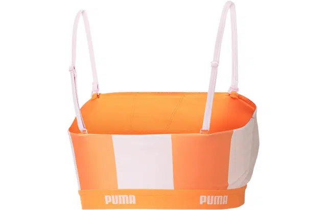 Puma x DUA LIPA Colorblock Logo Bra Orange