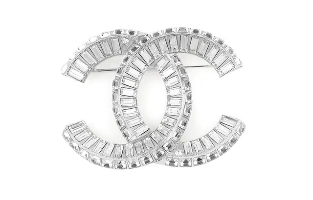 Chanel Classic Double C Brooch Silver