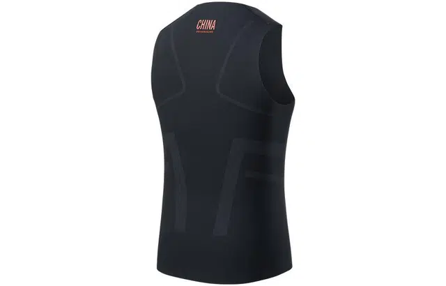 安踏 冠军健身训练系列 纯色圆领套头无袖背心 男款 黑色