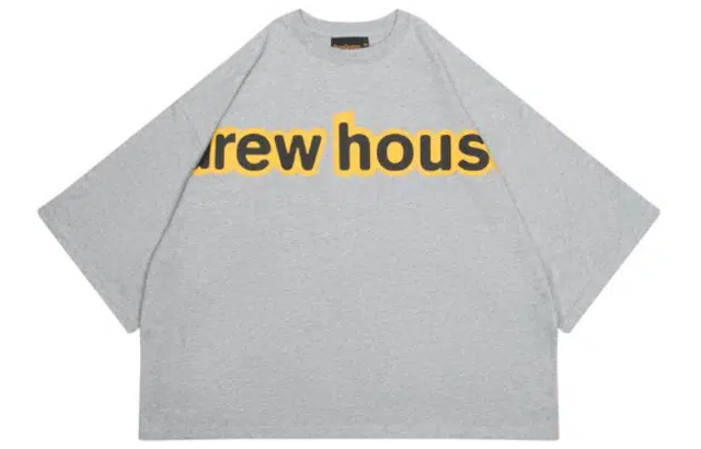 Drew House FW22 Boxy Ss Tee Heather Grey LogoT