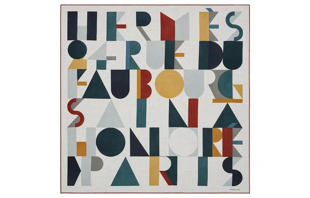 Hermes Judd Dress Print Scarf Gray