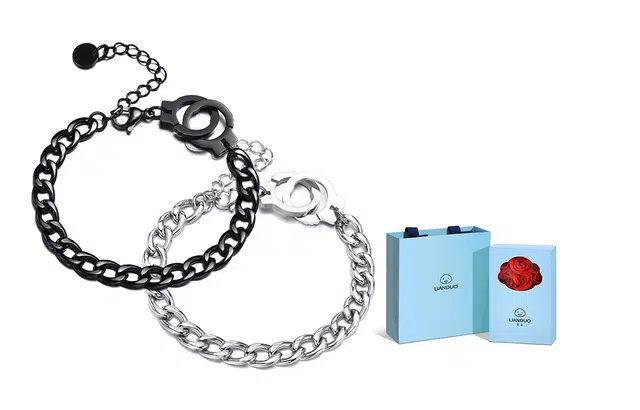 恋朵 潮流设计情侣手链一对价 时尚百搭挚爱一生手链男女同款情侣手铐手链 情侣款 #甜蜜饰爱#