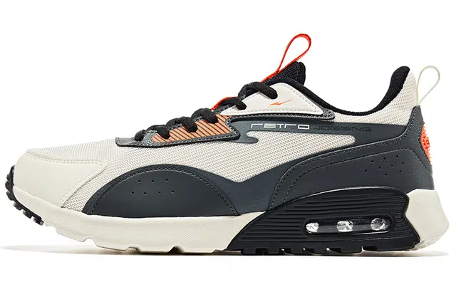 鸿星尔克 低帮 跑步鞋 男款 橡芽白碳灰荧光火橙