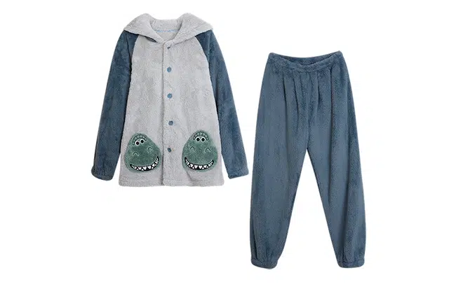 静韵 超柔软 迪士尼抱抱龙珊瑚绒睡衣男士冬加厚加绒家居服套装