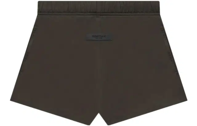 Fear of God Essentials FW22 Womens Cotton Running Shorts Off Black Logo