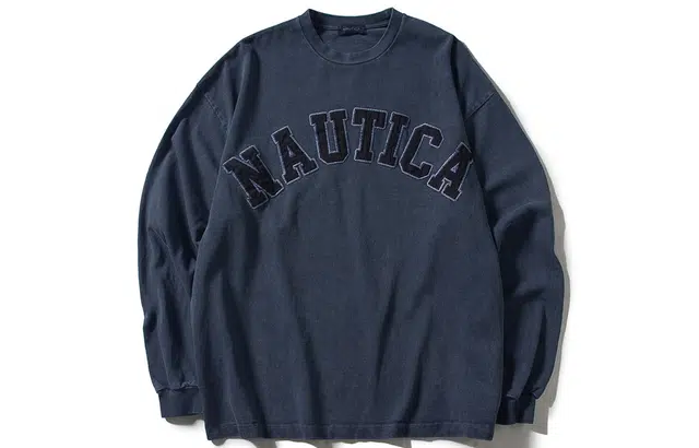 Nautica White Sail Logo Print Long Sleeve Tee