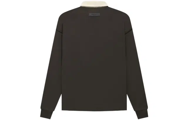 Fear of God Essentials FW22 Henley Rugby Off Black Polo