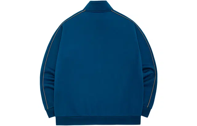 鸿星尔克 字母印花休闲开衫加绒加厚长袖卫衣 男款 深暮蓝