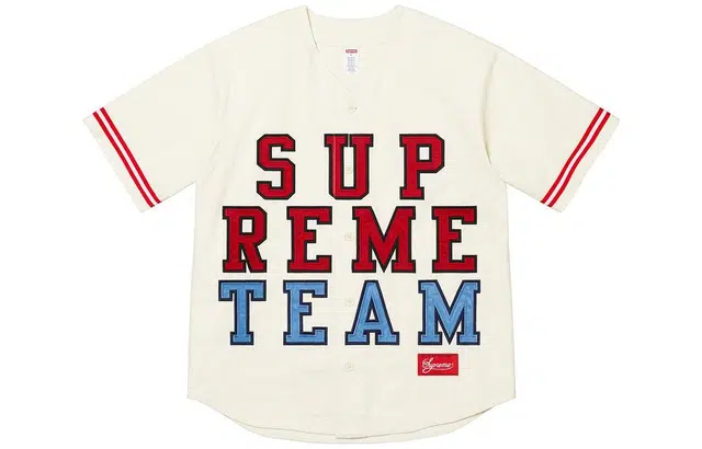 Supreme FW22 Week 7 Denim Baseball Jersey LogoVT