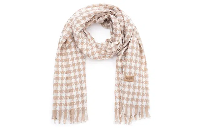 肯默 经典千鸟格保暖 绒线围巾 男女同款情侣款