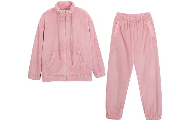 静韵 超柔软 珊瑚绒睡衣女士长袖冬季加厚家居服加绒休闲 家居套装 秋 静逸粉