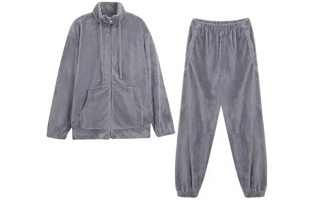 静韵 超柔软 珊瑚绒加厚男士睡衣冬季加绒家居服法兰绒秋冬套装 云影灰