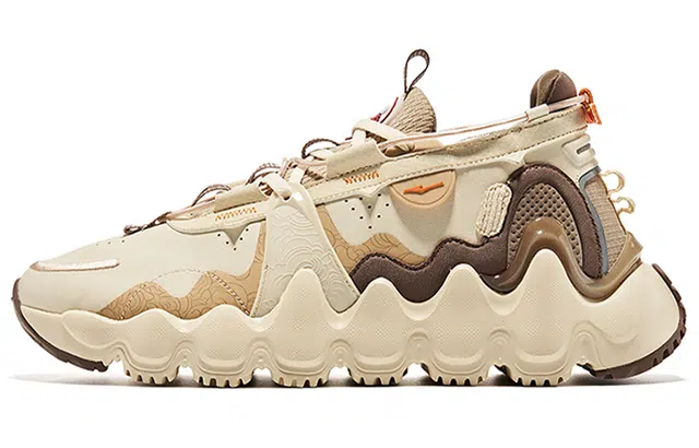 鸿星尔克 望岳 舒适时尚 减震耐磨 低帮 运动休闲鞋 亚麻棕