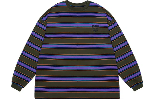 BEASTER Striped Crewneck Long Sleeve Tee