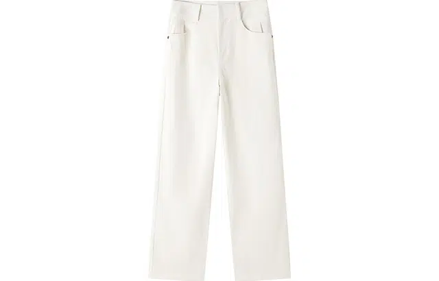 太平鸟 女装 纯色复古直筒阔腿休闲裤 女款