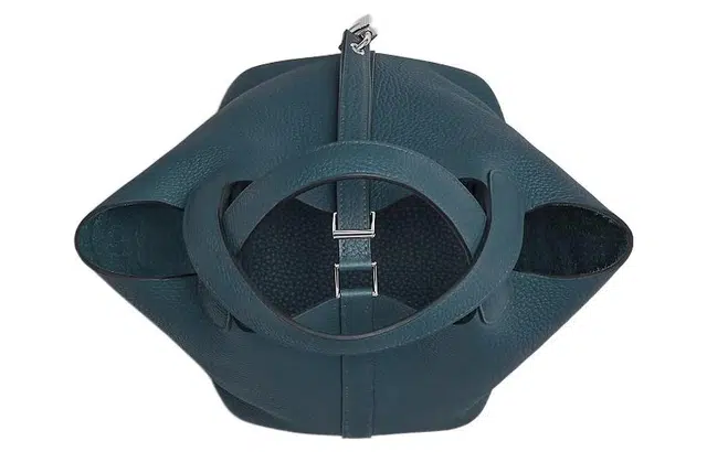 HERMES Picotin Lock 18 Clemence 7P Bleu De Prusse