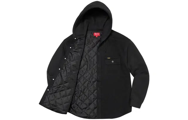 Supreme FW22 Week 12 Fleece Hooded Denim Shirt Logo