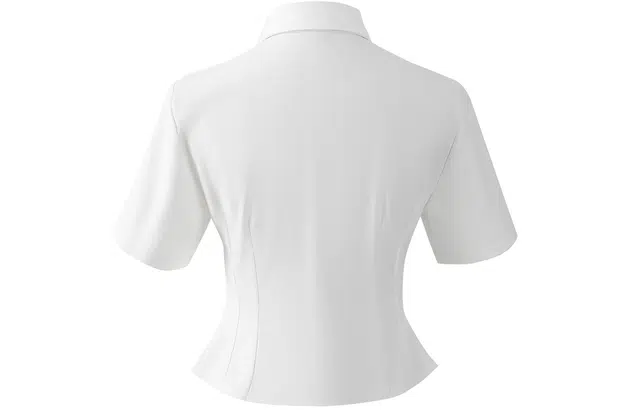 九条喵 撞色领带修身收腰衬衫制服上装 女款 白色