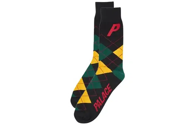 PALACE FW22 Check Logo Print Stockings Logo 1