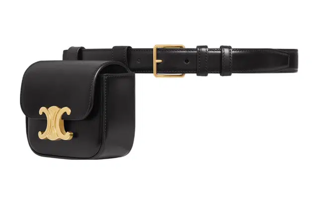 CELINE Triomphe Mini Waist Bag Black