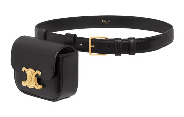 CELINE Triomphe Mini Waist Bag Black