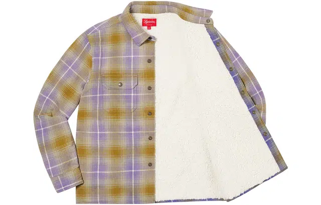 Supreme FW22 Week 13 Shearling Lined Flannel Shirt