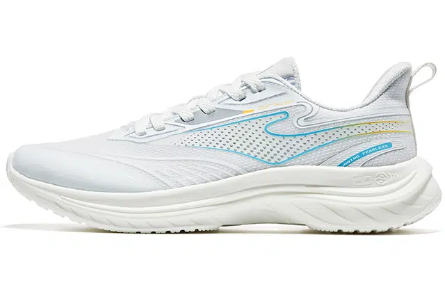 鸿星尔克 云梭 织物 防滑耐磨 减震防滑耐磨 低帮 跑步鞋 男款 白蓝